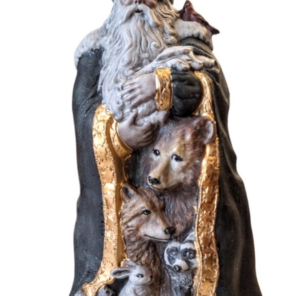 Vintage Hand Painted Signed Old World Santa Wild Animals From Provincial Mold - Picture 2 of 11